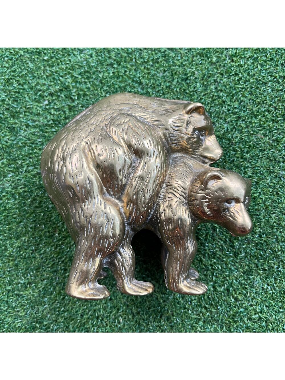 Vintage Brass Bears Mating Humping Making Love Sex Hunching Mounted Paper Weight